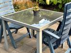 Tuintafel vierkant aluminium met glasplaat, Tuin en Terras, Ophalen, Gebruikt, Rechthoekig, Aluminium