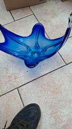 Blauwe glazen schalen - murano stijl sommerso techniek, Schaal, Ophalen of Verzenden, Overige vormen, Glas