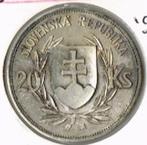 Munt Slovensko  20ks  1939 zilver, Postzegels en Munten, Munten | Europa | Niet-Euromunten, Verzenden, Duitsland, Zilver