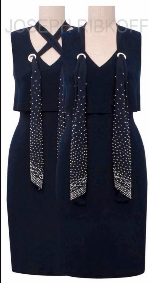 Ribkoff elegante jurk donkerblauw met Strass accentjes 40, Kleding | Dames, Jurken, Nieuw, Maat 38/40 (M), Blauw, Onder de knie