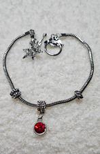 Charm armband met bedels, Ophalen, Met edelsteen, Zo goed als nieuw, Zilver