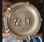 Antieke Tinnen Asbak Dorpsscène, Antiek en Kunst, Antiek | Tin, Ophalen of Verzenden