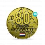 80 JAAR vrijheid coin, Ophalen of Verzenden, Landmacht, Nederland, Kunstobject