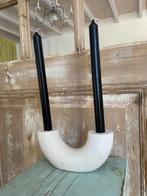Witte design kandelaar. Twee armig. Ruw wit aardewerk., Ophalen, Overige materialen, Wit, Zo goed als nieuw