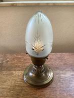 Art Deco Lamp. Geslepen Crystal Glas. Messing Armatuur., Ophalen of Verzenden