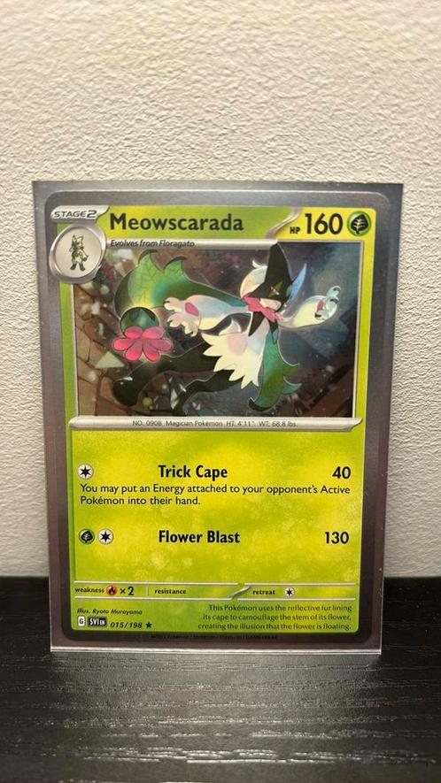 Meowscarada 015/198 Scarlet & Violet holo pokemon kaart, Hobby en Vrije tijd, Verzamelkaartspellen | Pokémon, Nieuw, Boosterbox