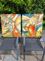 2 x doeken dame in rood 0.60 x 0.70, Ophalen