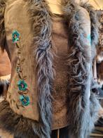 Vintage afghaanse hippie penny lane waistcoat maat 34/36, Gedragen, Grijs, Maat 34 (XS) of kleiner, Ophalen of Verzenden