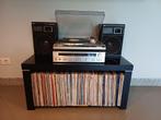Audiomeubel platenkast platenspeler kast retro vintage vinyl, Ophalen, Gebruikt