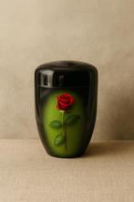 Zwarte urn met rode roos, Ophalen of Verzenden, Nieuw