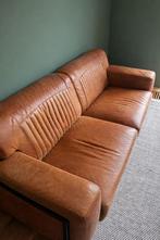 In prima staat verkerende leren bank en hocker., Ophalen, Gebruikt, Leer