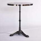 Marmeren bistrotafel met chromen sierring, Overige materialen, Minder dan 55 cm, Rond, Nieuw