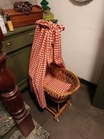 Vintage Rotan Poppenwieg met Hemel, Kinderen en Baby's, Babywiegjes en Ledikanten, Ophalen, Gebruikt, Wieg