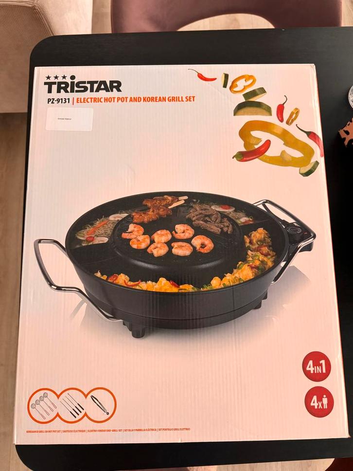 Tristar PZ-9131 Elektrische Hot Pot & Koreaanse Grill Set, Witgoed en Apparatuur, Grillplaten, Nieuw, Tafelgrill, Ophalen of Verzenden