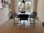 Vintage chroom buisframe bauhaus set eettafel met 4 stoelen, Huis en Inrichting, Ophalen, Gebruikt, Bauhaus, 4 tot 6 stoelen