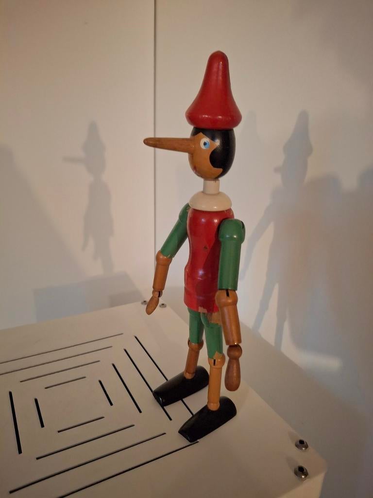 Vintage houten Pinokkio- Wolfgang Gerstenberg-West Germany, Antiek en Kunst, Antiek | Speelgoed, Ophalen of Verzenden