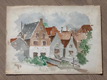 Tekening/Aquarel (Henk Melgers?) beschikbaar voor biedingen