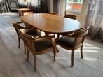 Eethoek met 6 stoelen - 175 x 95 cm, Ophalen, Gebruikt, Eikenhout, 50 tot 100 cm