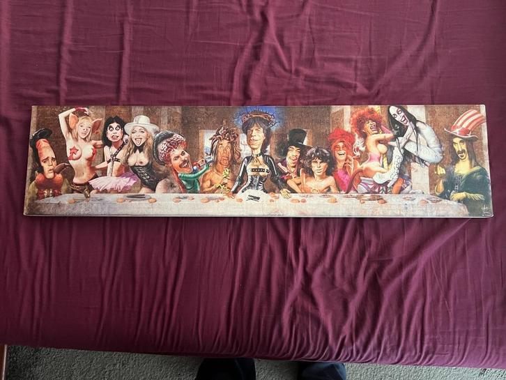 Rockstars op canvas Uniek en ophangbaar!, Huis en Inrichting, Woonaccessoires | Schilderijen, Tekeningen en Foto's, Zo goed als nieuw