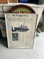 New York Times Titanic boot krantenknipsel, Huis en Inrichting, Woonaccessoires | Schilderijen, Tekeningen en Foto's, Ophalen of Verzenden