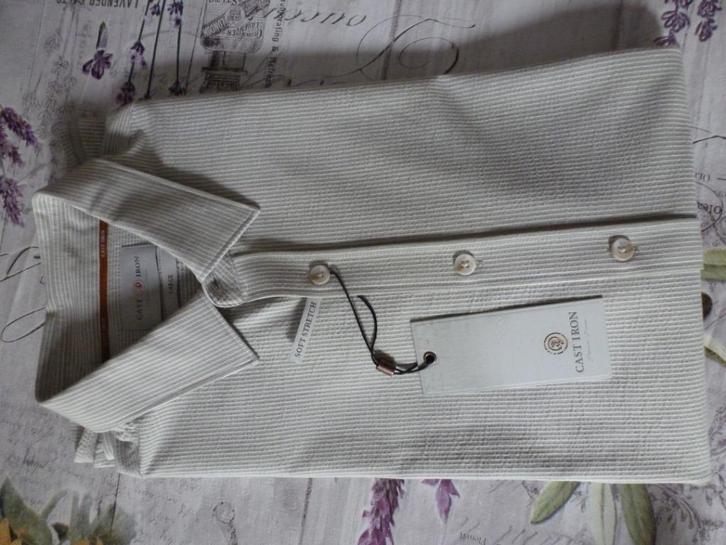 2.) Cast Iron Blouse l. mouwen - L streep, Kleding | Heren, Overhemden, Nieuw, Halswijdte 41/42 (L), Grijs, Ophalen of Verzenden
