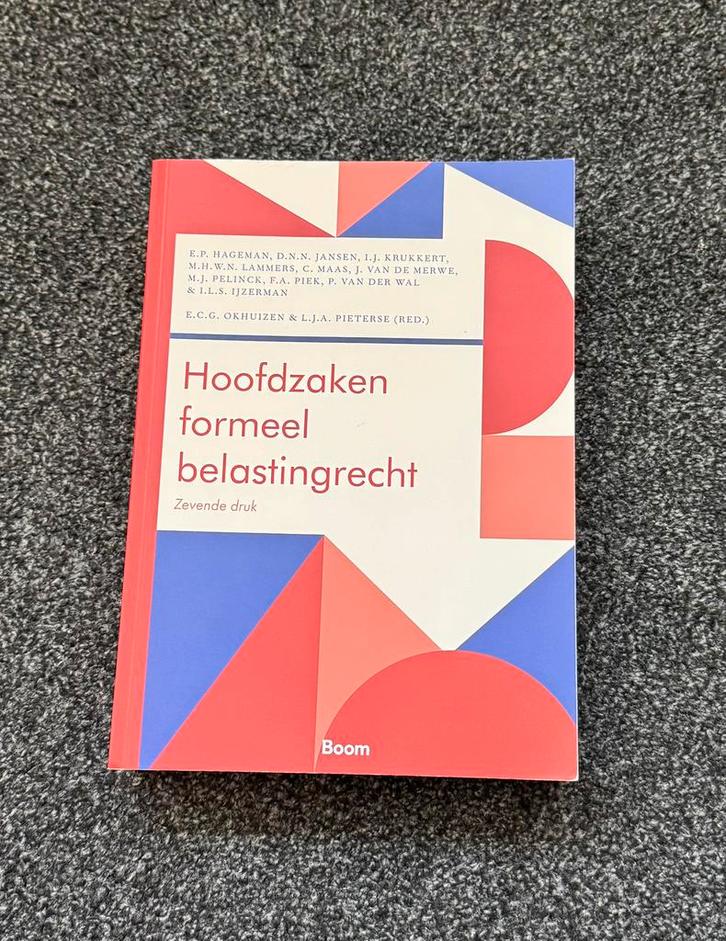 Hoofdzaken formeel belastingrecht, Boeken, Studieboeken en Cursussen, Zo goed als nieuw, WO, Ophalen of Verzenden