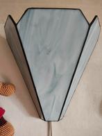 Tiffany-stijl wandlamp – blauw glas – art deco – 23x23 cm, Ophalen of Verzenden, Glas, Tiffany