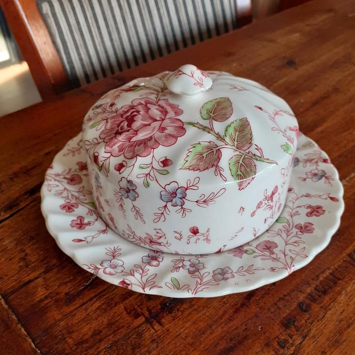 Johnson Brothers/Bros ROSE CHINTZ  Puntgave ronde botervloot, Huis en Inrichting, Keuken | Servies, Zo goed als nieuw, Overige typen