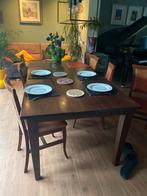 Massief houten tafel, Huis en Inrichting, Tafels | Eettafels, Ophalen, Gebruikt, 100 tot 150 cm, Vijf personen of meer