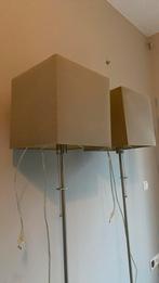 2 mooie vloerlampen met vierkante beige kap, Ophalen, Gebruikt