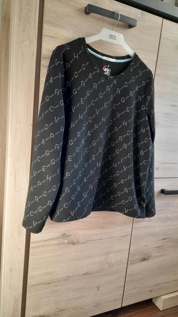 Mooie Zwarte Dames Lettertrui, Cecil L., Kleding | Dames, Truien en Vesten, Zo goed als nieuw, Maat 42/44 (L), Zwart, Ophalen of Verzenden