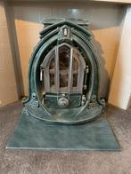 L F B antieke geëmailleerde houtkachel blauw/groen, Ophalen, Zo goed als nieuw, Vrijstaande haard, Houthaard