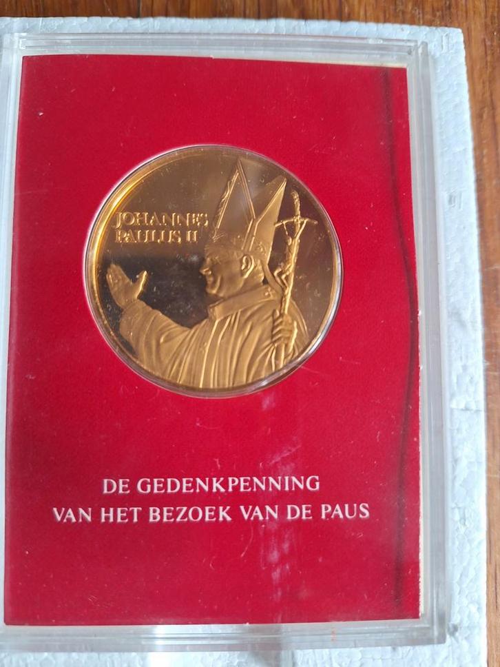 Paus Johannes Paulus II Gedenkpenning 1985, Postzegels en Munten, Penningen en Medailles, Zilver, Nederland, Ophalen of Verzenden