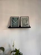 Botanische posters in zwarte dunne lijsten, Ophalen, Minder dan 50 cm, Zo goed als nieuw, Foto of Poster
