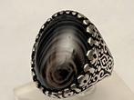 Forse zilveren ring Streep Agaath, 20 of groter, Verzenden, Zo goed als nieuw, Dame of Heer