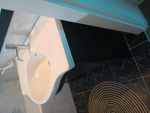 Badkamermeubel zwart met witte wastafel, Huis en Inrichting, Tafels | Statafels, Gebruikt, Ophalen