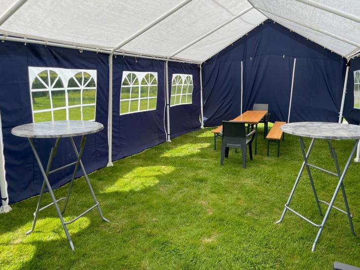 Paviljoentent 8 bij 4 meter te huur € 50,-, Hobby en Vrije tijd, Feestartikelen | Verhuur, Gebruikt, Overige, Ophalen