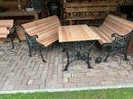 Gietijzeren bankjes+tafels, Tuin en Terras, Tuinsets en Loungesets, Ophalen, Nieuw, Overige materialen, 2 zitplaatsen