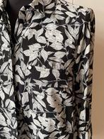 Blouse - Zwart-Wit Bladerprint - Maat 38, Kleding | Dames, Blouses en Tunieken, Ophalen of Verzenden, Zo goed als nieuw, Maat 38/40 (M)