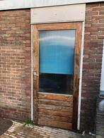 Merbau deur met kozijn, glas en rolgordijn, Doe-het-zelf en Verbouw, Deuren en Horren, Ophalen, Gebruikt, 80 tot 100 cm, Buitendeur