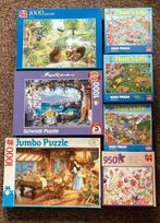 7 mooie puzzels 1000  stukjes compleet in prima staat, Ophalen of Verzenden, 500 t/m 1500 stukjes, Zo goed als nieuw, Legpuzzel