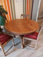 Massief Mahonie Houten Ronde Tafel - 110cm, Ophalen, Gebruikt, Rond, 100 tot 150 cm