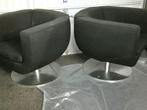 B&B Italia Tulip design draaifauteuils 2 in stof zwart goede, Huis en Inrichting, Fauteuils, Ophalen, Gebruikt, Minder dan 75 cm