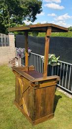 Steigerhouten bar met afneembaar dak,koelkast met vriesvakje, Ophalen, Zo goed als nieuw