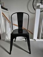 Zwarte metalen bistro stoel, Huis en Inrichting, Stoelen, Ophalen, Zwart, Zo goed als nieuw, Metaal