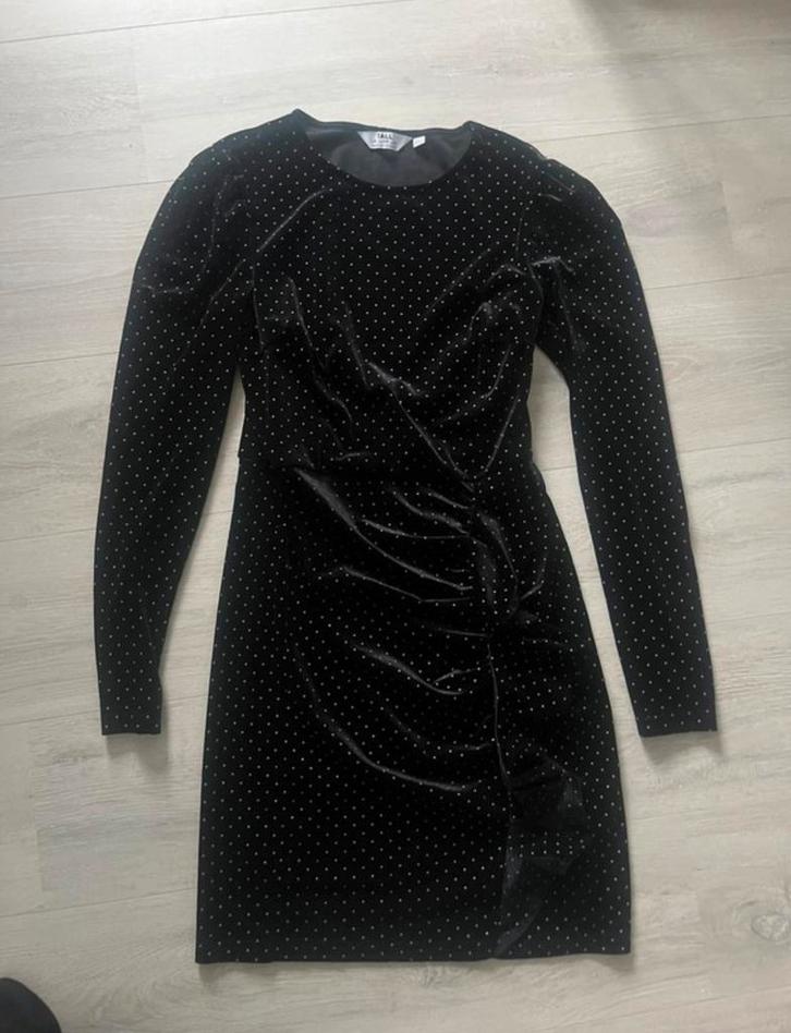 Zwarte Dorothy Perkins jurk met stippen maat s, Kleding | Dames, Jurken, Zo goed als nieuw, Maat 38/40 (M), Zwart, Boven de knie