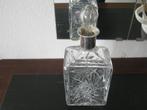 Antiek Kristallen Wisky Karaf met zilveren hals, Verzenden, Zilver