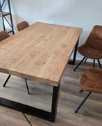Houten tafel en 4 stoelen, Huis en Inrichting, Tafels | Eettafels, Ophalen, Gebruikt, 50 tot 100 cm, 150 tot 200 cm