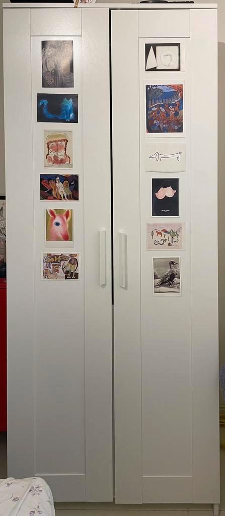 BRIMNES wardrobe with 2 doors, Huis en Inrichting, Kasten | Kledingkasten, Gebruikt, 150 tot 200 cm, 50 tot 100 cm, 25 tot 50 cm