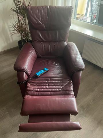 Sta op Relaxfauteuil bordeaux rood, Long Life leer beschikbaar voor biedingen